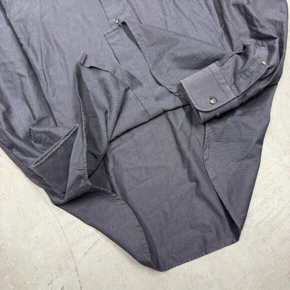 $250 J. Lindberg Slim Fit Dress Shirt Oxford Textured Fabric Navy Blue 43 17 XL - Picture 7 of 7